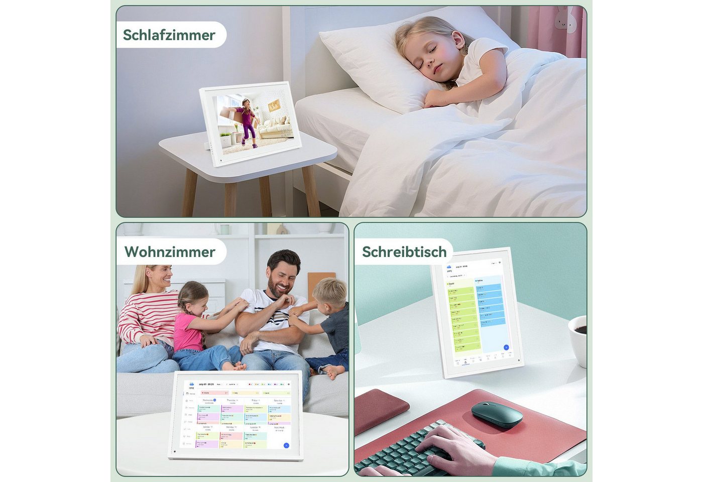 TABWEE 10,1 Zoll Digitaler Bilderrahmen mit WiFi Multi-Device & Foto-Sharing Digitaler Bilderrahmen (25,65 cm/10.1 ", 1280 x 800 Pixel, 32 GB, Touchscreen, 32 GB, 16:10-LCD-Bildschirm) Bild 4