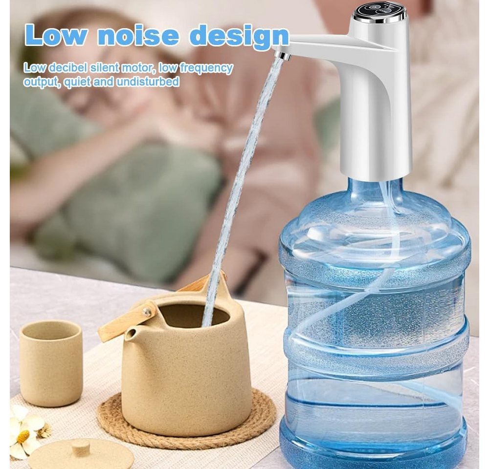 FELIXLEO Getränkespender Wasserflaschen Pumpe Elektrischer Wasserspender USB Weiss Bild 3
