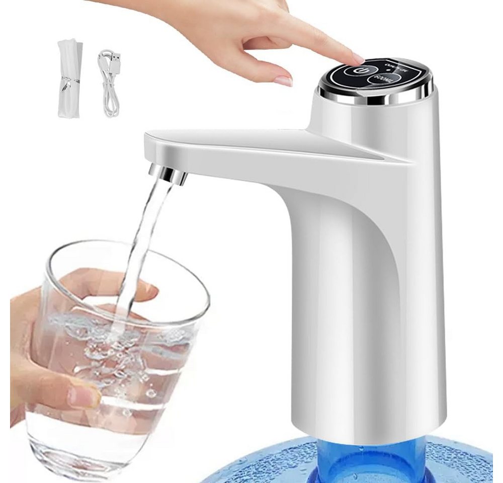 FELIXLEO Getränkespender Wasserflaschen Pumpe Elektrischer Wasserspender USB Weiss Bild 5