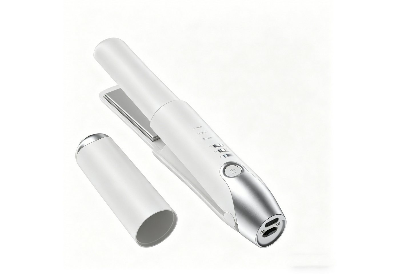 ibettertec Glätteisen Akku-Haarglätter,2-in-1 Haarglätter zum Locken und Glätten der Haare 10-Sekunden-Schnellaufheizung, 3 Heizstufen, Dualspannung für alle Haartypen, weiße Bild 2