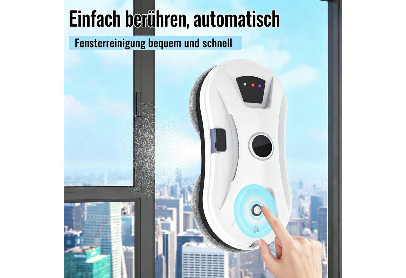 AIBISTAR Fensterreiniger 5600PA Elektrischer Fensterputzer Automatischer Fensterputzroboter, mit Automatische Wasserstrahl,für Innen/Außenfenster Bild 5