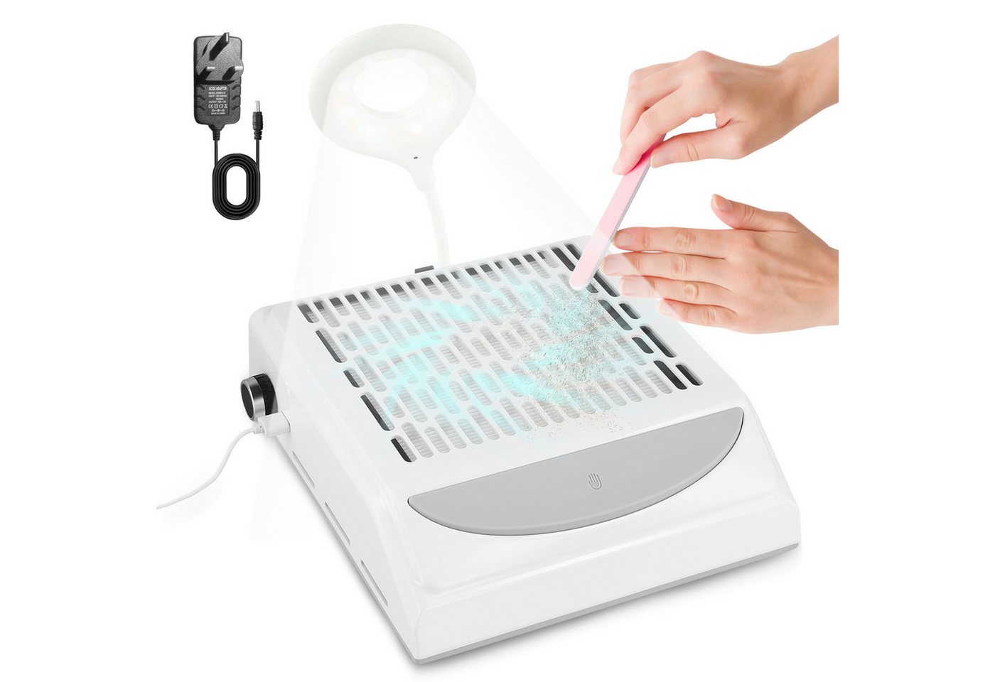 i@home Maniküre-Pediküre-Set, 100W, extrem leise, LED-Licht, wiederverwendbarer Filter & Handauflage, Nagelstaubsauger,Nagelstaub-Sammelmaschine Bild 5