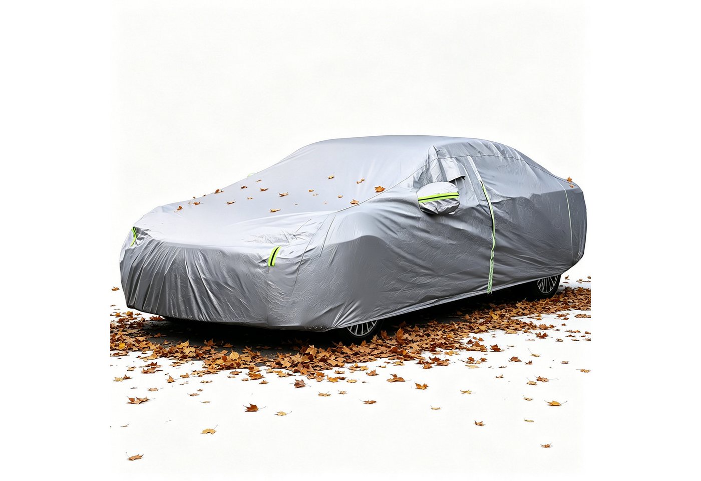 Rutaqian Autosonnenschutz Autoabdeckung wasserdicht Ganzgarage 195" UV Schnee Schutz, Autoabdeckung Ganzgarage 495cm wasserdicht mit Reißverschluss & Tasche