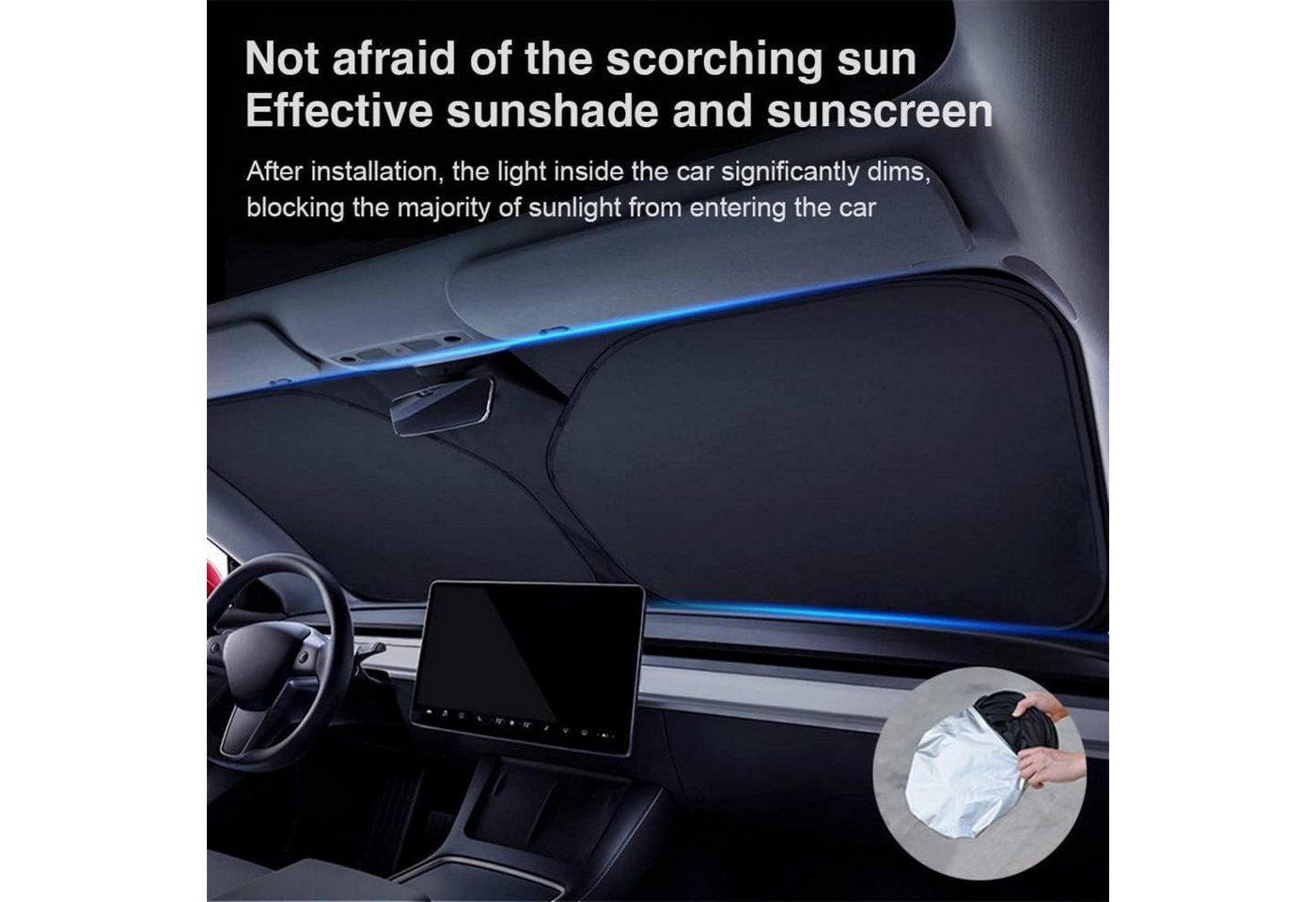 LuxusKollektion Frontscheibenabdeckung Auto Sonnenschutz Frontscheibe Innen UV Faltbar SUV 142*80cm Bild 2