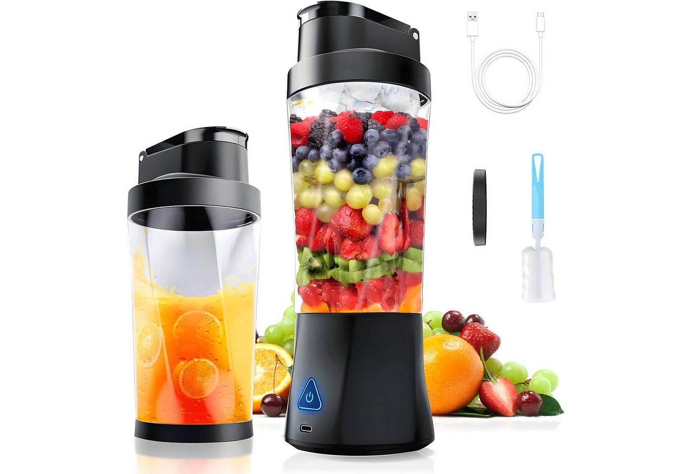 AIMAX Akku-Smoothie-Maker Tragbarer Mixer 700ml Mini Standmixer to Go - 6 Klingen Smoothie Maker, USB Shaker Bottle für Saft, für Küche, Reise, Büro, Fitness, Camper Bild 4
