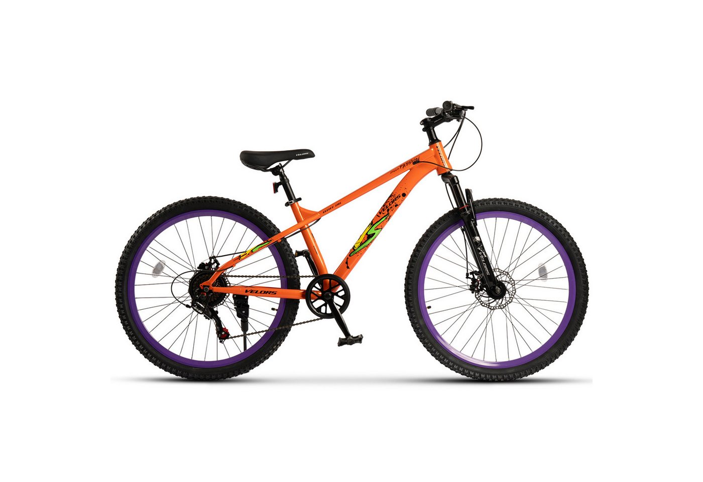 Velors Mountainbike 26 Zoll Fahrrad für Herren Damen, Mädchen und Jungen, 7 Gang Shimano, Kettenschaltung, Dirt Jump Bike Jugendfahrrad MTB Hardtail Fahrrad Bild 2
