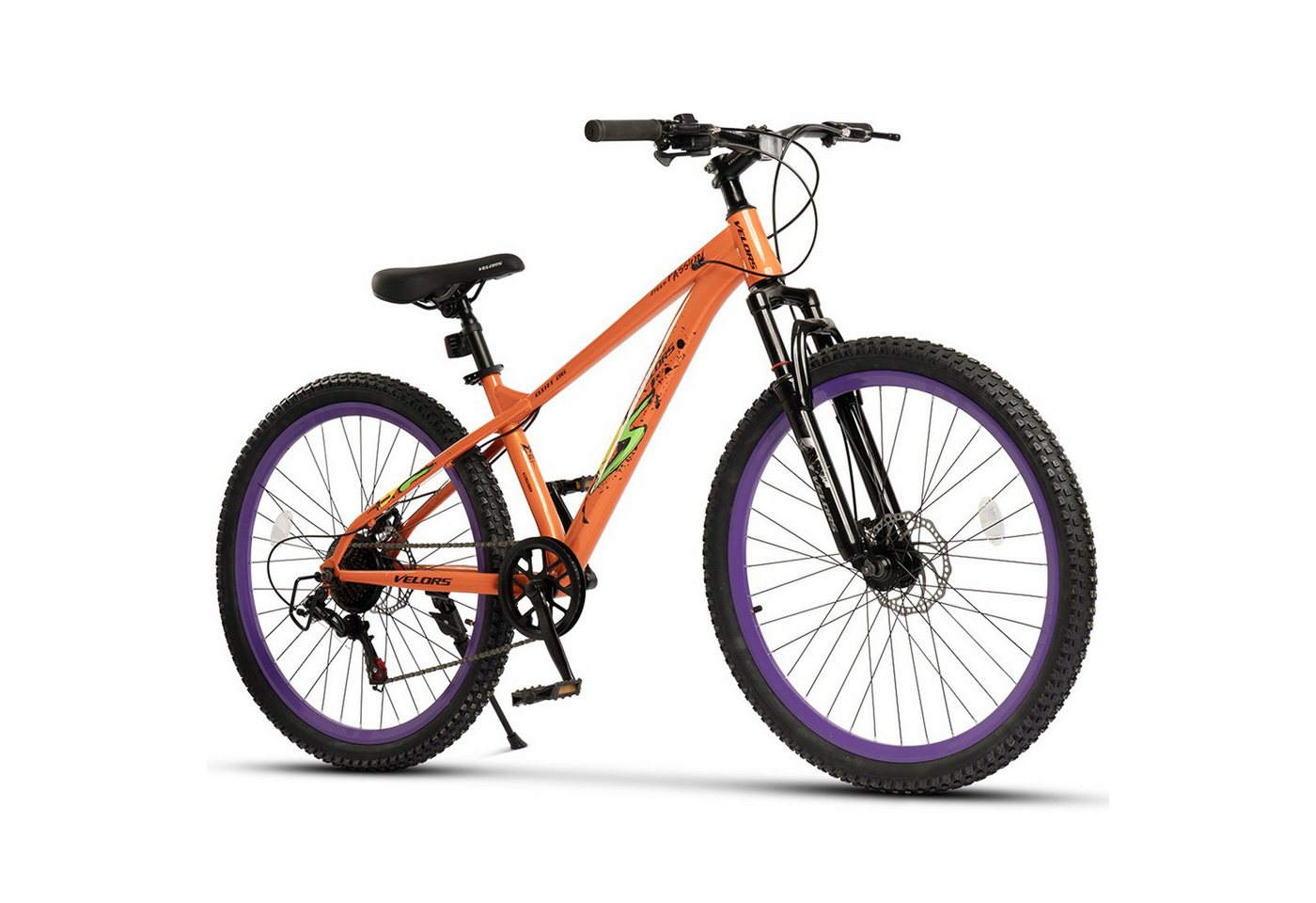 Velors Mountainbike 26 Zoll Fahrrad für Herren Damen, Mädchen und Jungen, 7 Gang Shimano, Kettenschaltung, Dirt Jump Bike Jugendfahrrad MTB Hardtail Fahrrad Bild 5