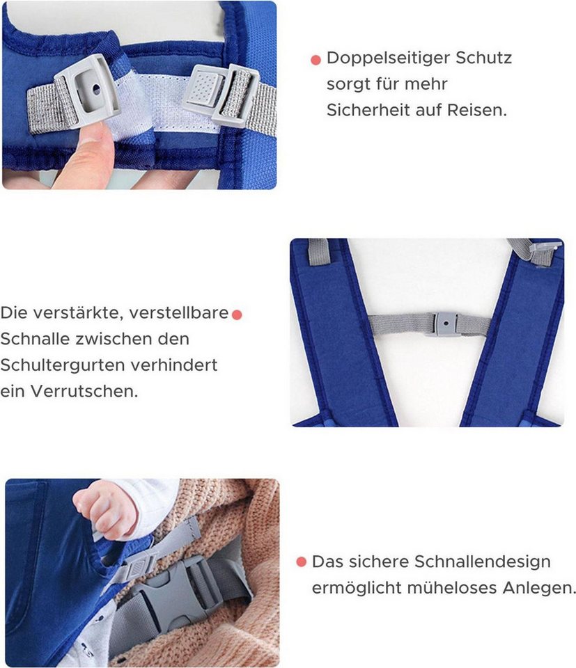 FELIXLEO Babytrage Tragetuch Babytrage Neugeborene Ab Geburt für Babys bis 15kg Schwarz Bild 3