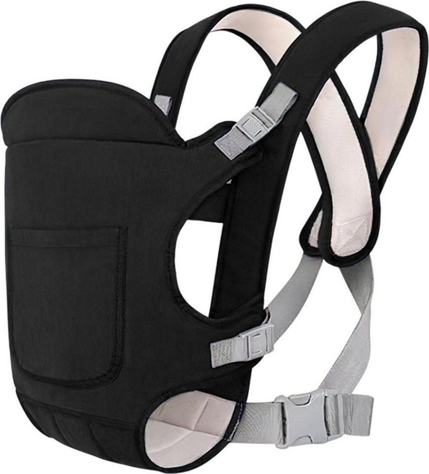 FELIXLEO Babytrage Tragetuch Babytrage Neugeborene Ab Geburt für Babys bis 15kg Schwarz Bild 4