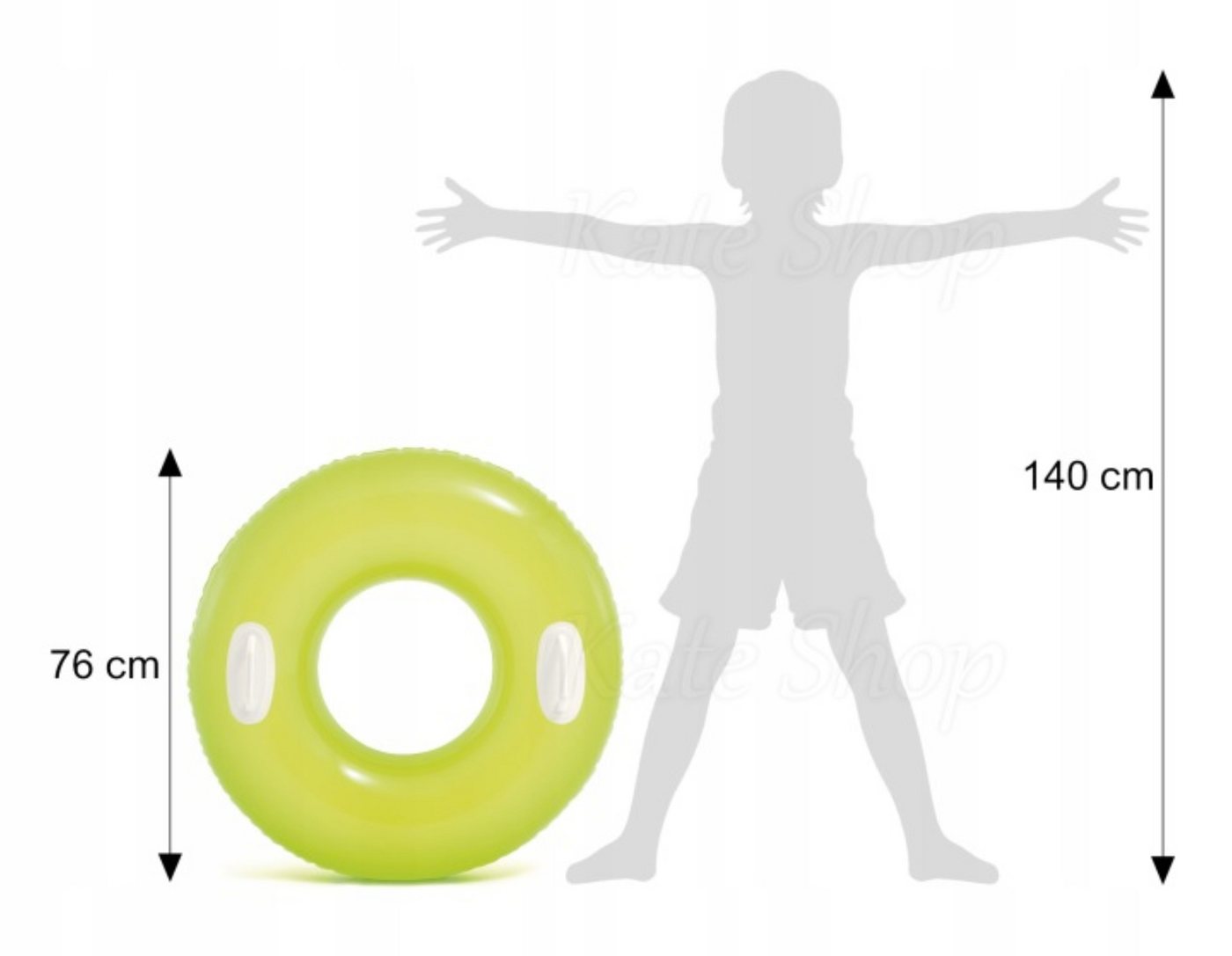 Festivalartikel Schwimmring INTEX Schwimmring 76 cm mit Griffen XL Neon Kinder ab 8 Jahren (1-tlg) Bild 3