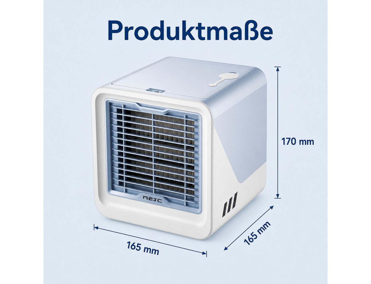 MOPUEA Ventilatorkombigerät Mini Luftkühler USB mit Wasserkühlung, Luftzirkulator 500ML Wassertank, 3 Stufen tragbarer Luftbefeuchter Ventilator für Büro und Schlafzimmer Bild 4