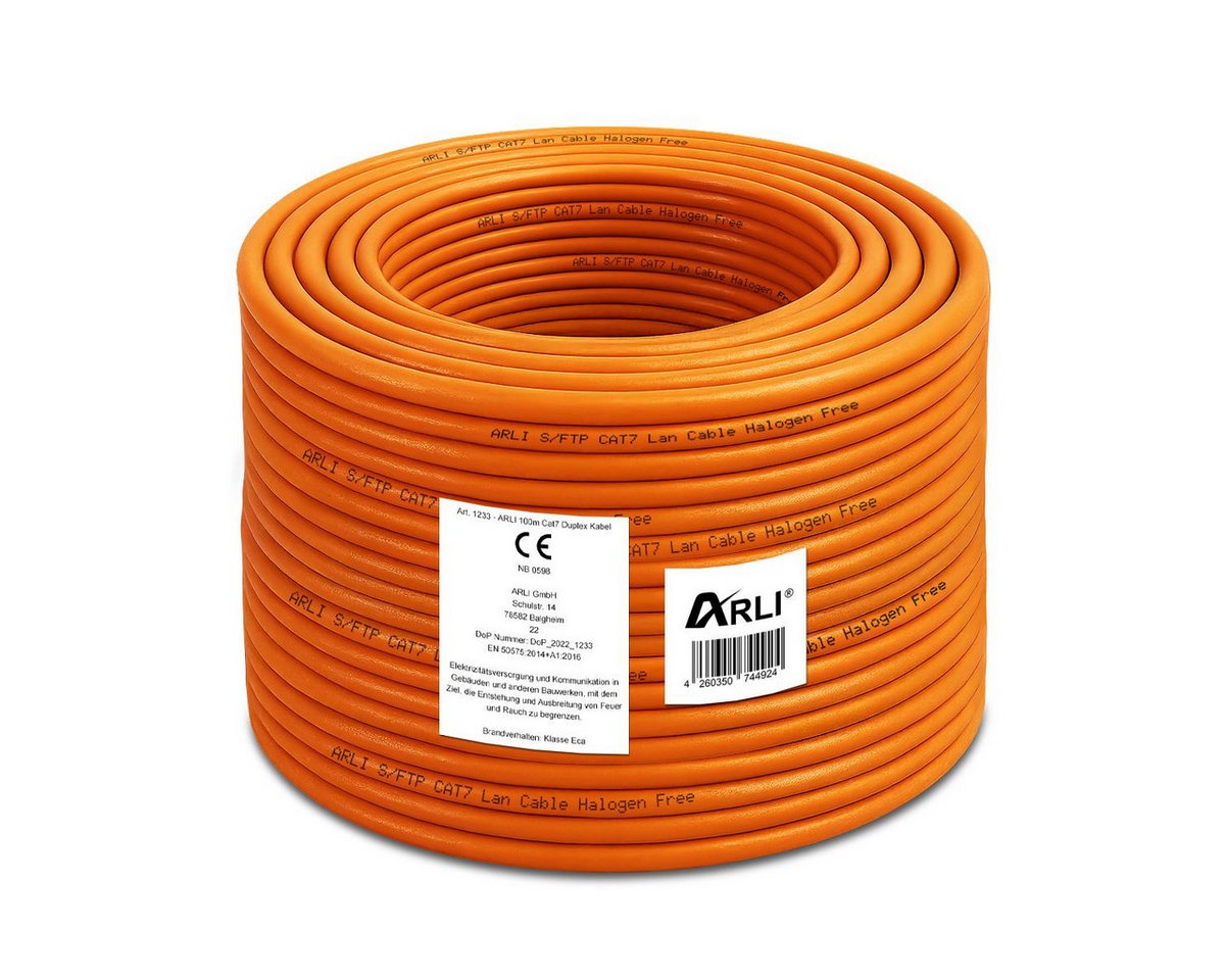 ARLI Installationskabel, (10000 cm), Cat7 Duplex Verlegekabel 100 m S/FTP PIMF Bild 2