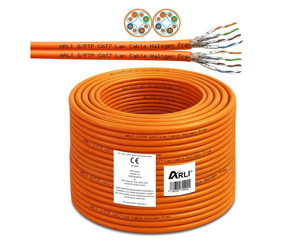 ARLI Installationskabel, (10000 cm), Cat7 Duplex Verlegekabel 100 m S/FTP PIMF Bild 3