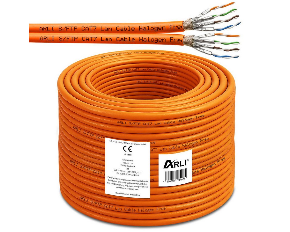 ARLI Installationskabel, (10000 cm), Cat7 Duplex Verlegekabel 100 m S/FTP PIMF Bild 5