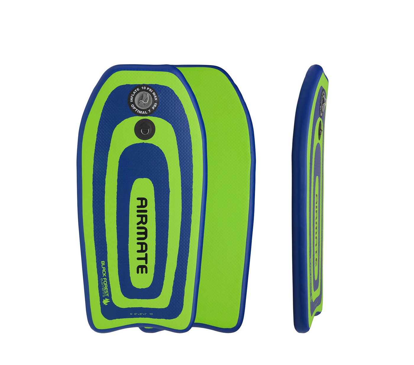BLACK FOREST ELEMENTS Bodyboard AIRMATE M - inflatable Bodyboard - Original Black Forest Elements, (1 tlg), Bodyboard für landlock surfers