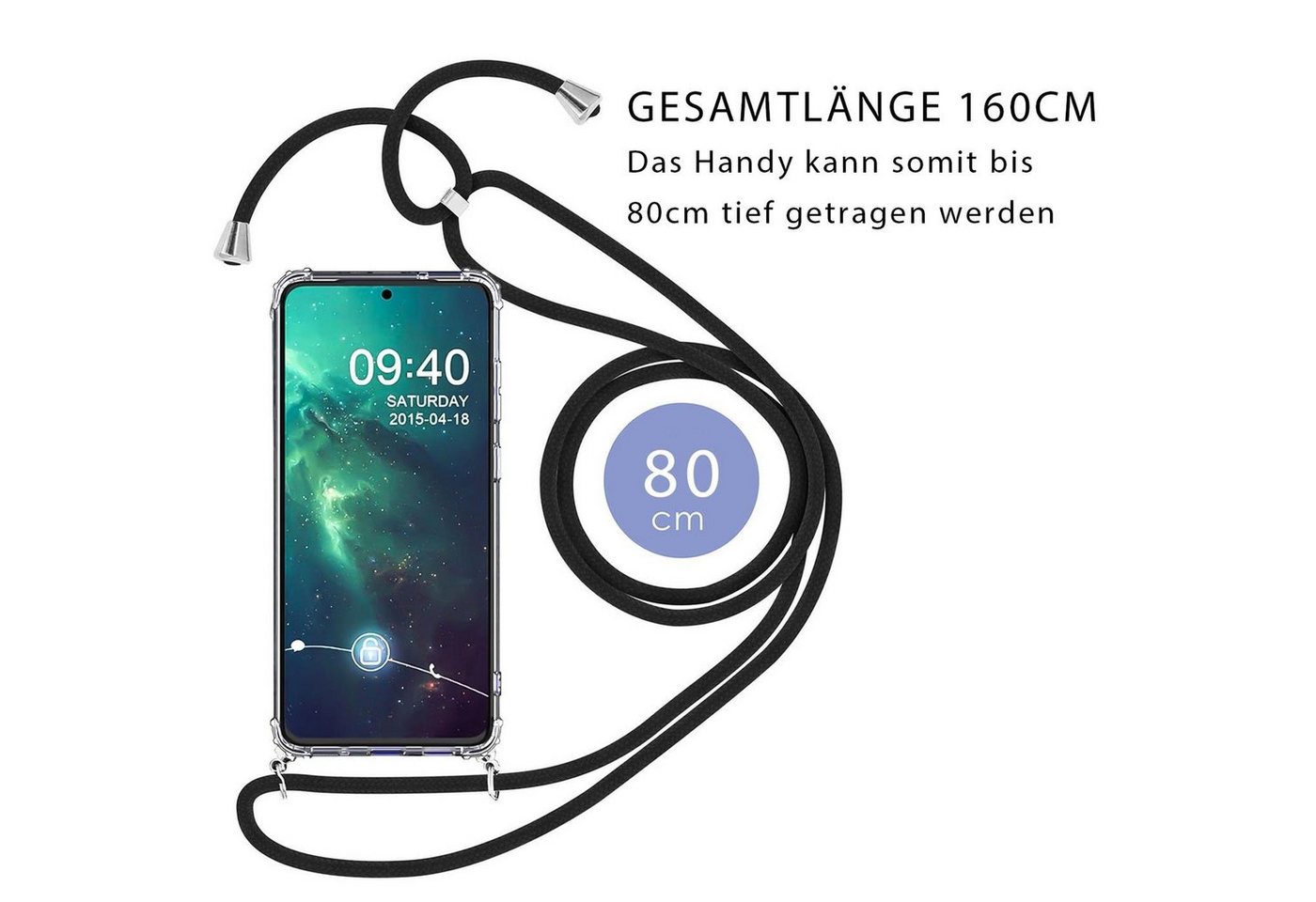 CoolGadget Handykette Handyhülle mit Handyband für iPhone SE 2020 2022, iPhone 7 / 8 4,7 Zoll, Case zum Umhängen Kette Halsband Kordel Hülle für iPhone SE 2020 2022 Bild 4