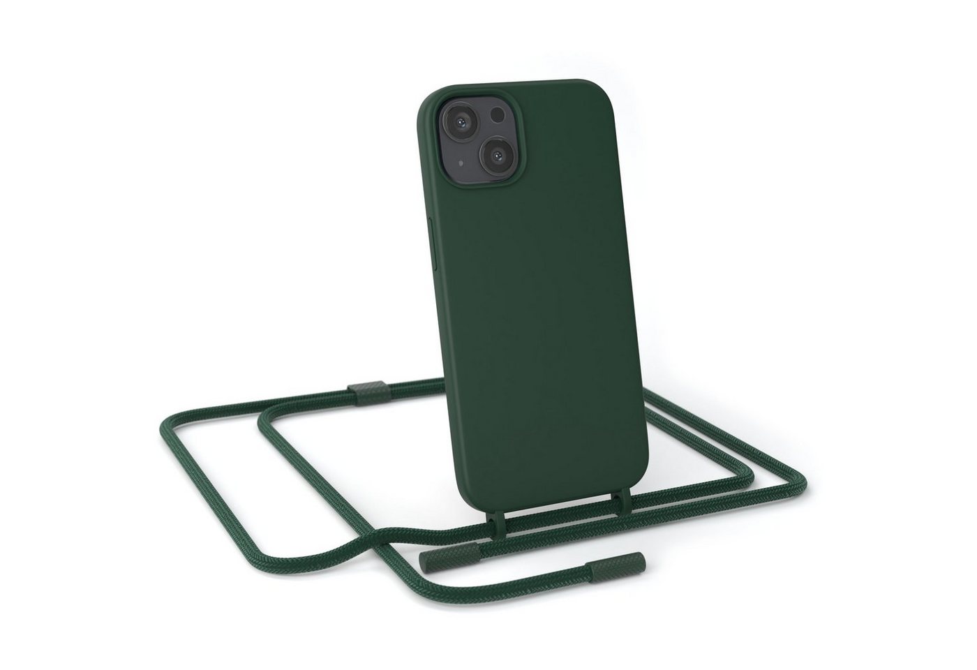 EAZY CASE Handykette Runde Kette für Apple iPhone 13 6,1 Zoll, Handykette zum Umhängen Slim Phone Chain Festivalbag Smartphone Grün Bild 5