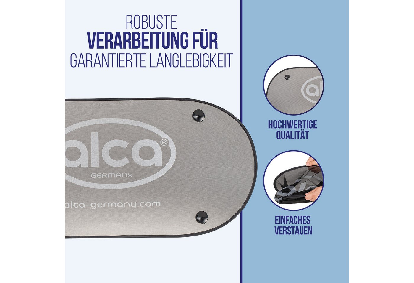 alca Autosonnenschutz Auto-Sonnenschutz 50x100 cm Autofenster UV Schutz Saugnapf Befestigung, 100 x 0.5 cm, (1-St)