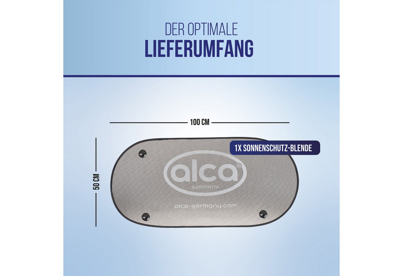 alca Autosonnenschutz Auto-Sonnenschutz 50x100 cm Autofenster UV Schutz Saugnapf Befestigung, 100 x 0.5 cm, (1-St) Bild 5