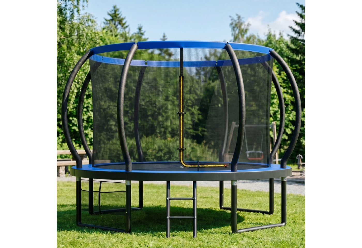GUNJI Gartentrampolin Gartentrampolin für Kinder 228/305/366/427CM, Tragfähigkeit 150KG, Ø 305 cm, (228 cm, (GS-zertifiziertes Kindertrampolin mit Sicherheitsnetz, Leiter, Schutzmatte, Kürbisdesign)-ostern geschenke) Bild 5