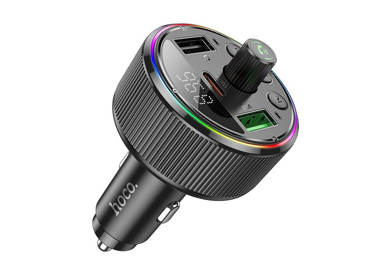hoco. E82 KFZ-Transmitter Kfz-Stecker (12–24 V) zu USB-A, USB-C, Bluetooth-FM-Transmitter mit Schnellladefunktion (PD/QC 3.0) Bild 3