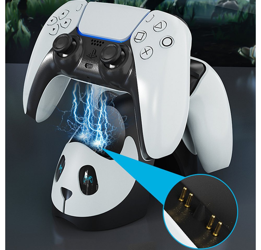 KINSI PS5 Dual Charging Dock mit Atemlicht, Schnelllade-Ladestation Controller-Ladestation (Kann zwei PS5-Controller gleichzeitig aufladen)