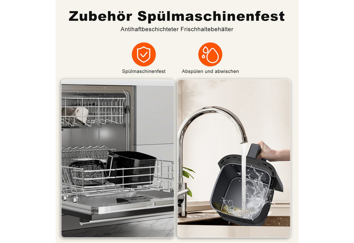 DUMOS Heißluftfritteuse, 6,34 QT – XXL Air Fryer mit Digitaldisplay, 8 Kochprogramme
