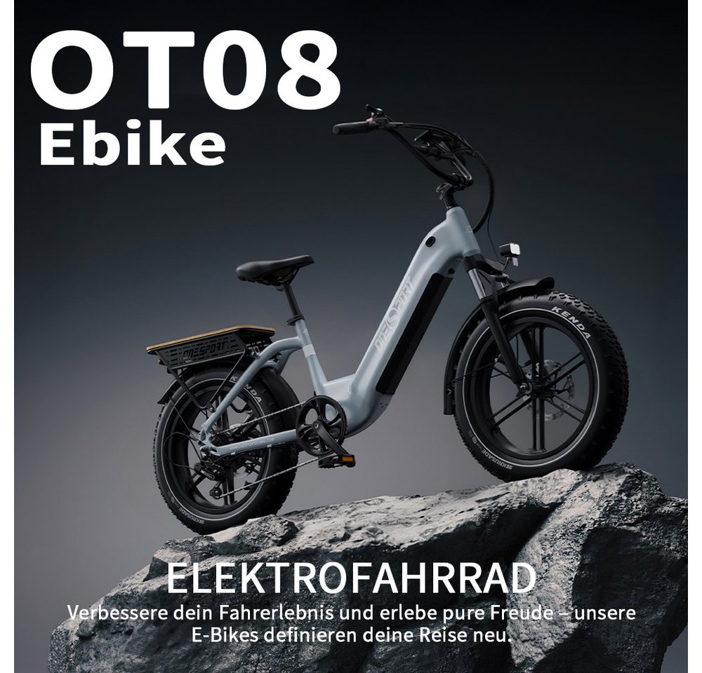 Onesport E-Bike Cityrad herren Elektrofahrrad 20× 4.0 Zoll 18AH 48V 864WH damen E-MBT, 7 Gang Shimano, Kettenschaltung (Shimano 7-Gang), Heckmotor, 864 Wh, Cityrad 7 Gang Shimano, hydraulischen Scheibenbremse, Kettenschaltung