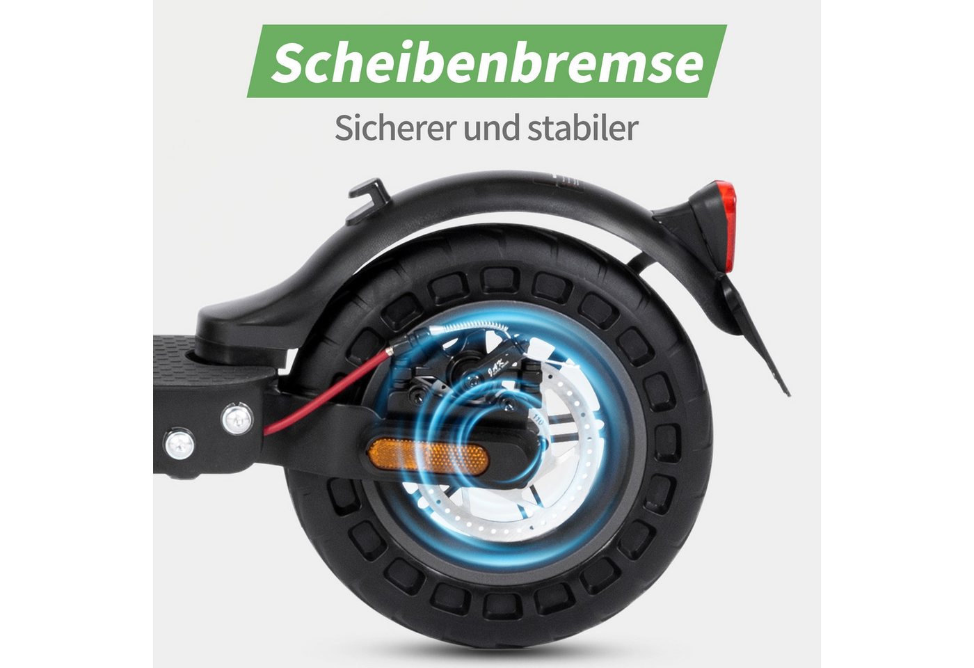 ZWHEEL E-Scooter mit Straßenzulassung 10‘’ E-roller, klappbarer Elektroroller, 45km, 500 W, 20 km/h, (mit Schutzblechen, Steigfähigkeit 20 °, max. Zuladung 120 kg), mit APP, LED-Display, Doppels Bremssystem, mit Stoßdämpfung Bild 3