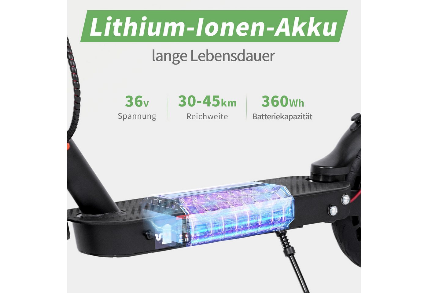 ZWHEEL E-Scooter mit Straßenzulassung 10‘’ E-roller, klappbarer Elektroroller, 45km, 500 W, 20 km/h, (mit Schutzblechen, Steigfähigkeit 20 °, max. Zuladung 120 kg), mit APP, LED-Display, Doppels Bremssystem, mit Stoßdämpfung Bild 5