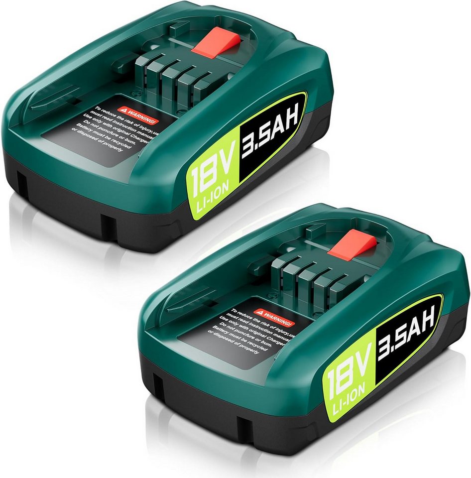 Athlix 2x Akku für Bosch 3500 mAh 18 V Ersatz Batterie AL1880CV AL1810CV Akkupacks 3500 mAh, 2er Pack, 18 V, 3.500 mAh langlebige Akkus Bild 3