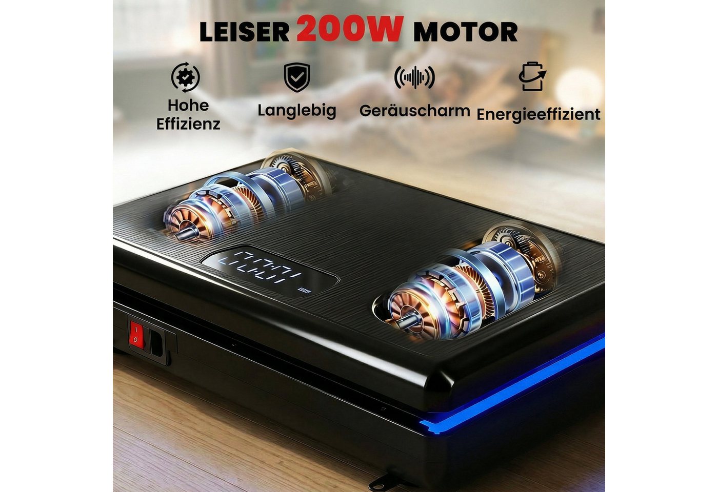 SPORTNOW Heimtrainer Vibrationsplatte Rüttelplatte mit 120 Intensitätsstufen 5 Vorprogramm (Rüttelplatte, 4-tlg., Vibrationsplatte), für Muskelaufbau Ganzkörpertraining Bild 3