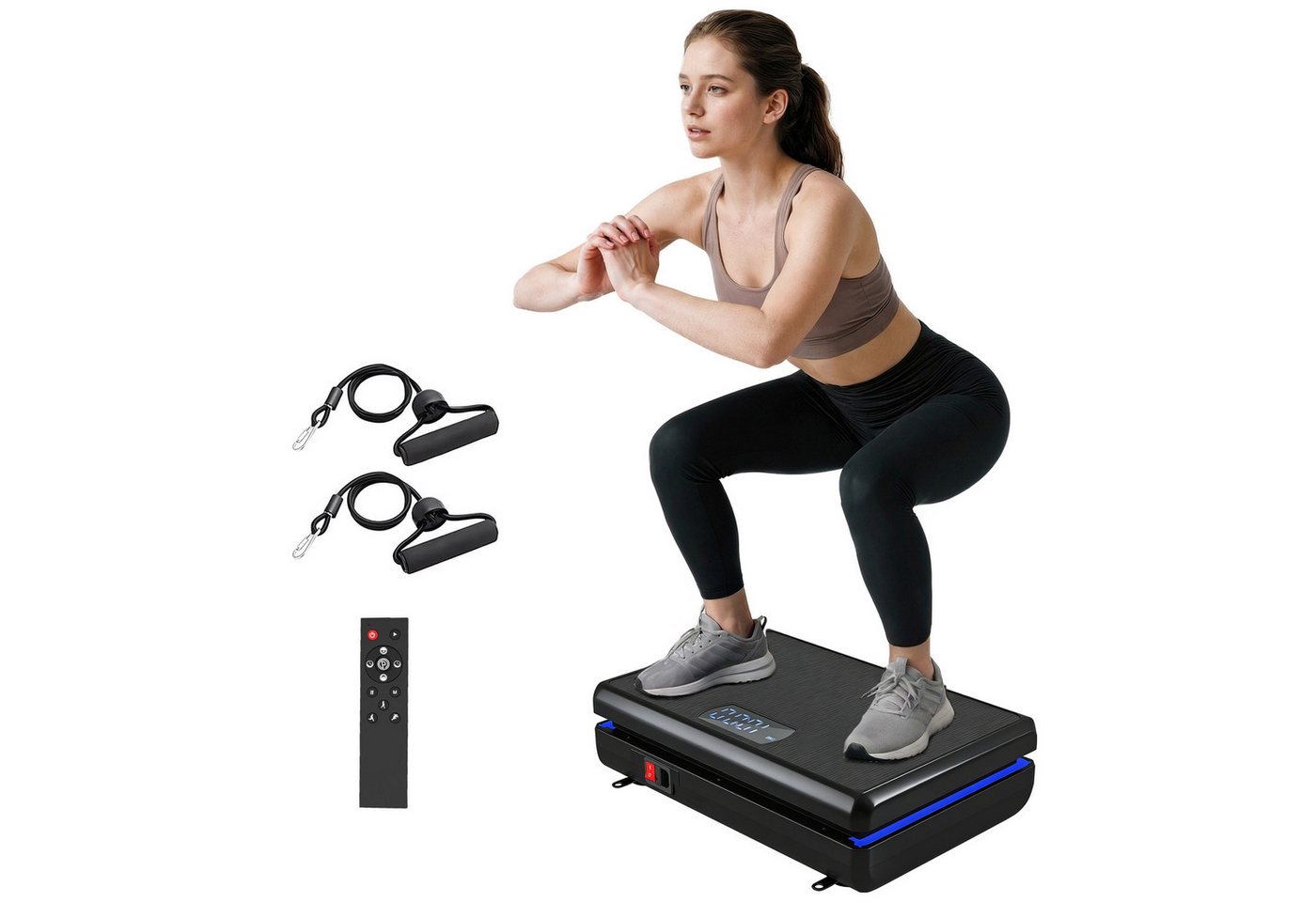 SPORTNOW Heimtrainer Vibrationsplatte Rüttelplatte mit 120 Intensitätsstufen 5 Vorprogramm (Rüttelplatte, 4-tlg., Vibrationsplatte), für Muskelaufbau Ganzkörpertraining Bild 5