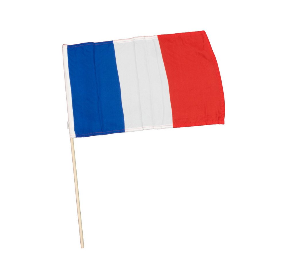 VertriebsArena GmbH Fahne Frankreich-Fahne 30x45cm mit Holzstock