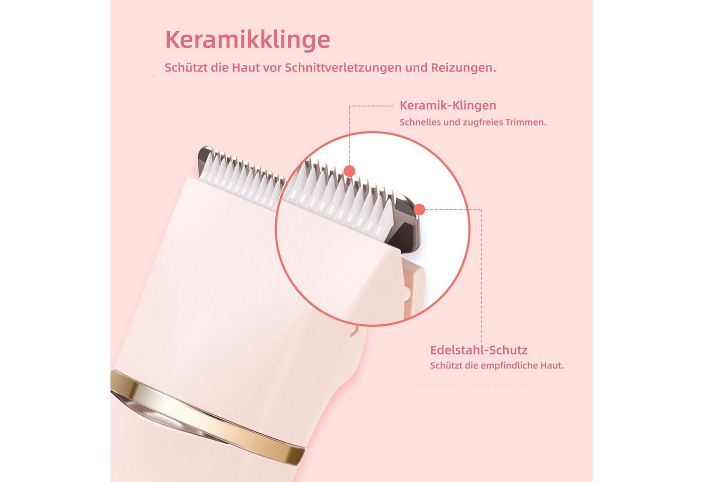 HATTEKER Epilierer HT-597, Aufsätze: 1 St., Rasierer für Damen, Trimmer, Gesichtstrimmer, 4-in-1, wasserdicht Bild 2