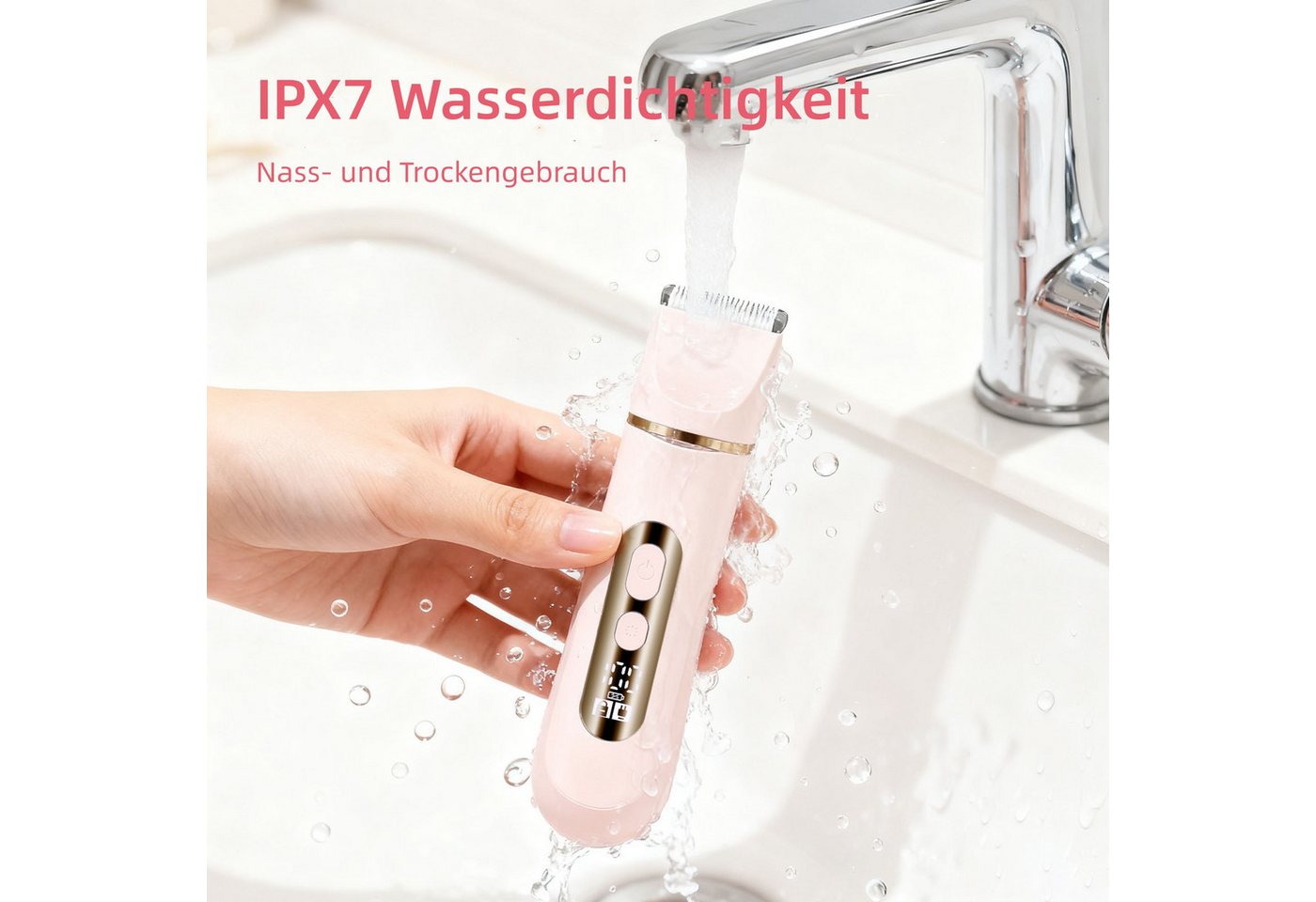 HATTEKER Epilierer HT-597, Aufsätze: 1 St., Rasierer für Damen, Trimmer, Gesichtstrimmer, 4-in-1, wasserdicht Bild 3