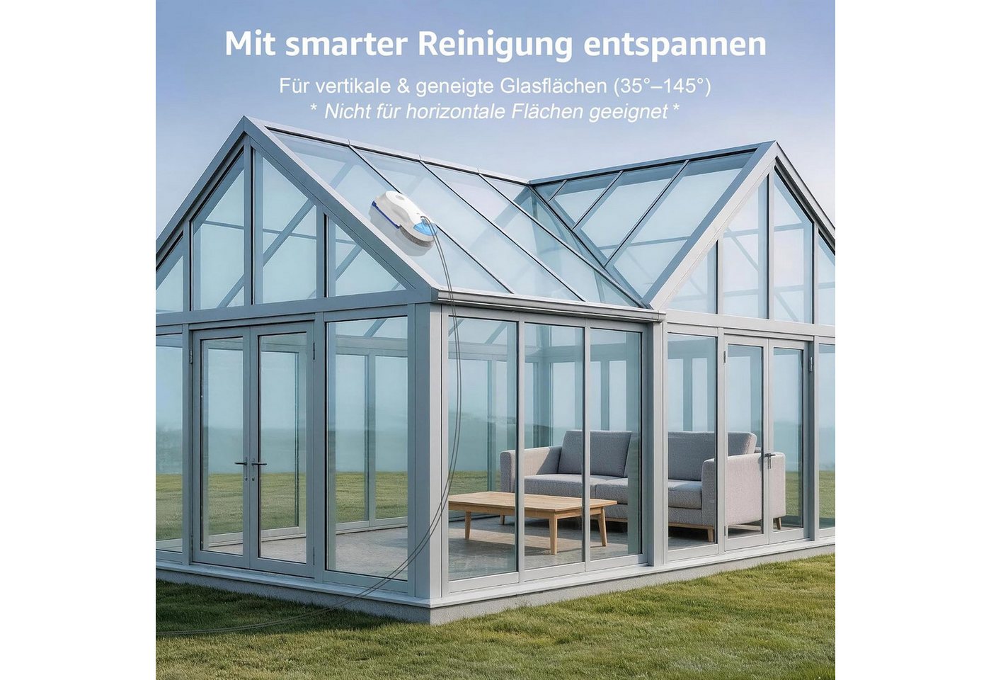 HUTT Fenstersauger R10 Fensterputzroboter, Hybrid Nass-Trocken Reinigungssystem,7000pa, (1-St) Anti-Drop-System,Automatische Fensterreinigung Bild 2