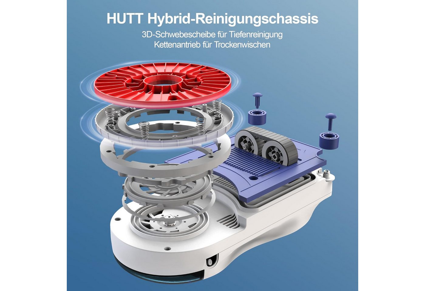 HUTT Fenstersauger R10 Fensterputzroboter, Hybrid Nass-Trocken Reinigungssystem,7000pa, (1-St) Anti-Drop-System,Automatische Fensterreinigung Bild 4