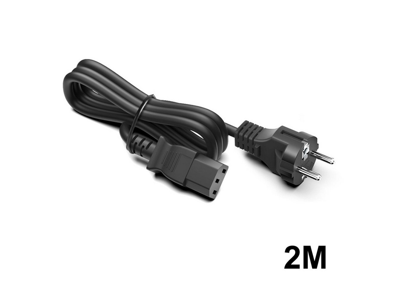 HKY 3-polig Kaltgerätekabel 2m 250V 16A für PC Monitor Drucker TV PS4 Laptop-Kabel, Schutzkontaktstecker Typ F auf C13 Buchse für Beamer Scanner Netzteil Bild 3
