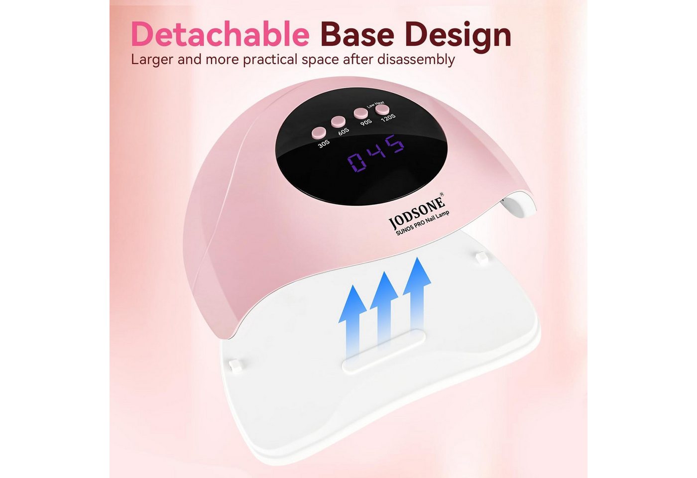 JODSONE Lichthärtungsgerät UV-Nagellampe – LED Gel-Nageltrockner mit Auto-Sensor & 4 Timern, tragbare Gel-Nagellampe, Schnelle Aushärtung