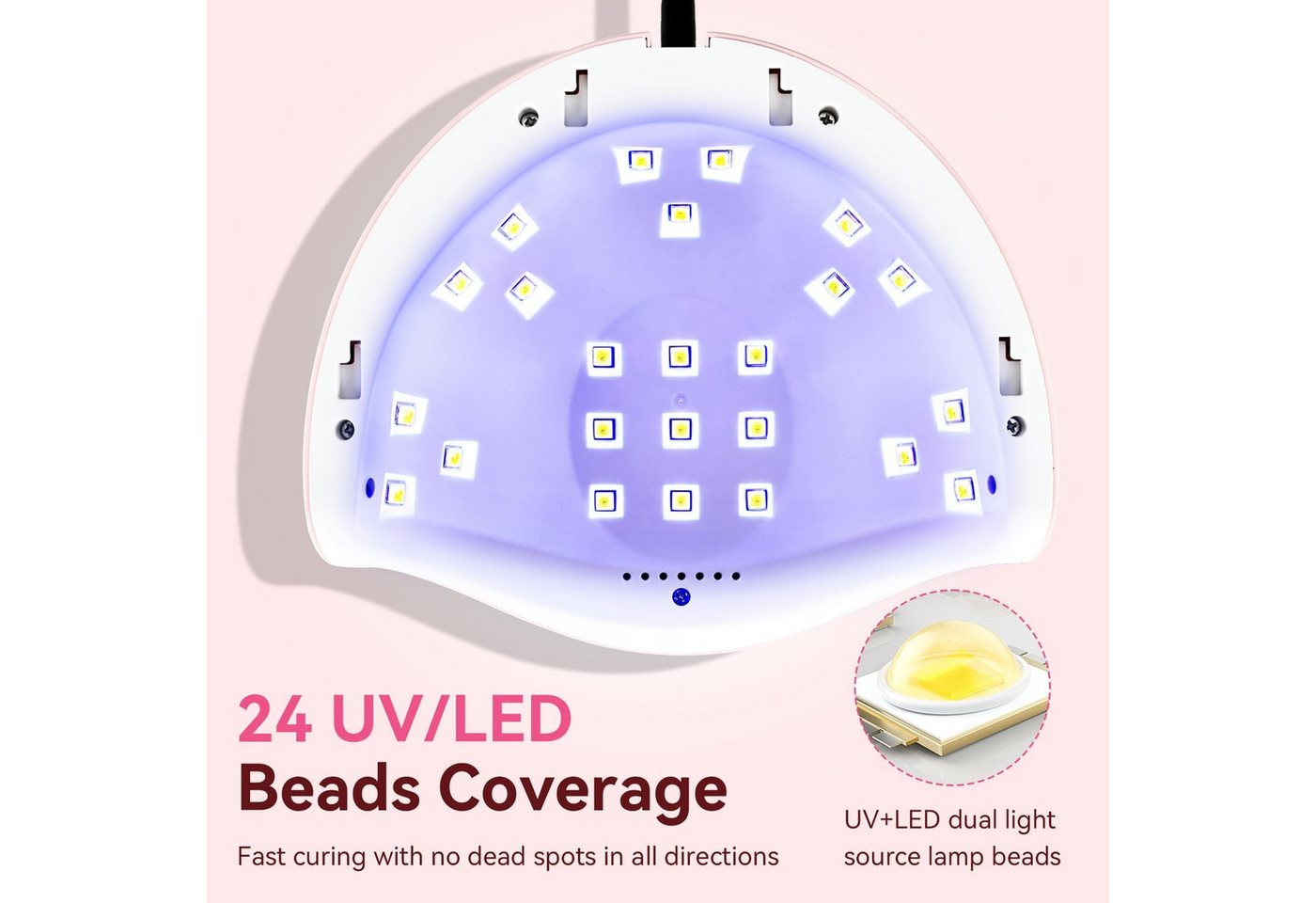 JODSONE Lichthärtungsgerät UV-Nagellampe – LED Gel-Nageltrockner mit Auto-Sensor & 4 Timern, tragbare Gel-Nagellampe, Schnelle Aushärtung Bild 4