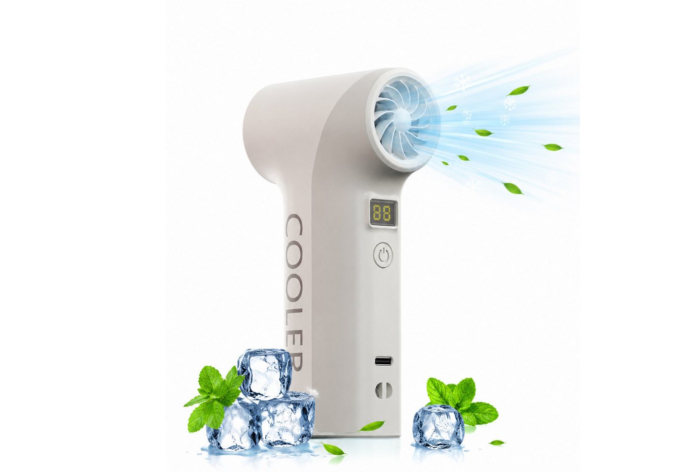 MOPUEA Mini USB-Ventilator Mini Handventilator 14h Laufzeit,5 Stufen USB-C Akku ür Outdoor Bild 4