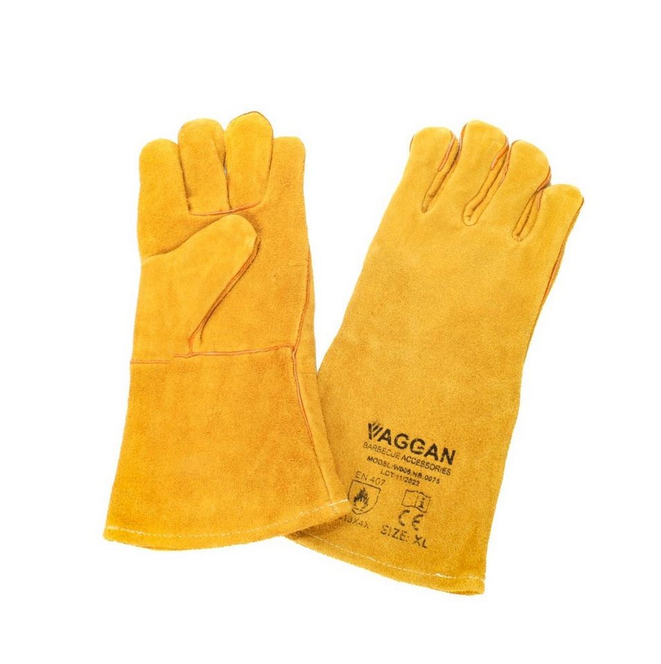 Bubble-Store Hitzeschutzhandschuhe Grillhandschuhe (100% Rindsleder) Grillhandschuhe Kaminhandschuhe Bild 3