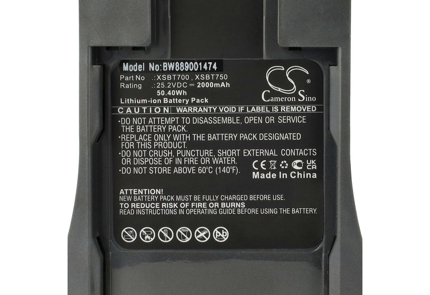 vhbw Akku passend für Shark DuoClean IZ201, IZ251 Staubsauger (2000 mAh, Staubsauger-Akku Akku Li-Ion 2000 mAh (25,2 V, 1 St), Leistungsfähiger Austausch-Akku für Ihren Staubsauger Bild 2