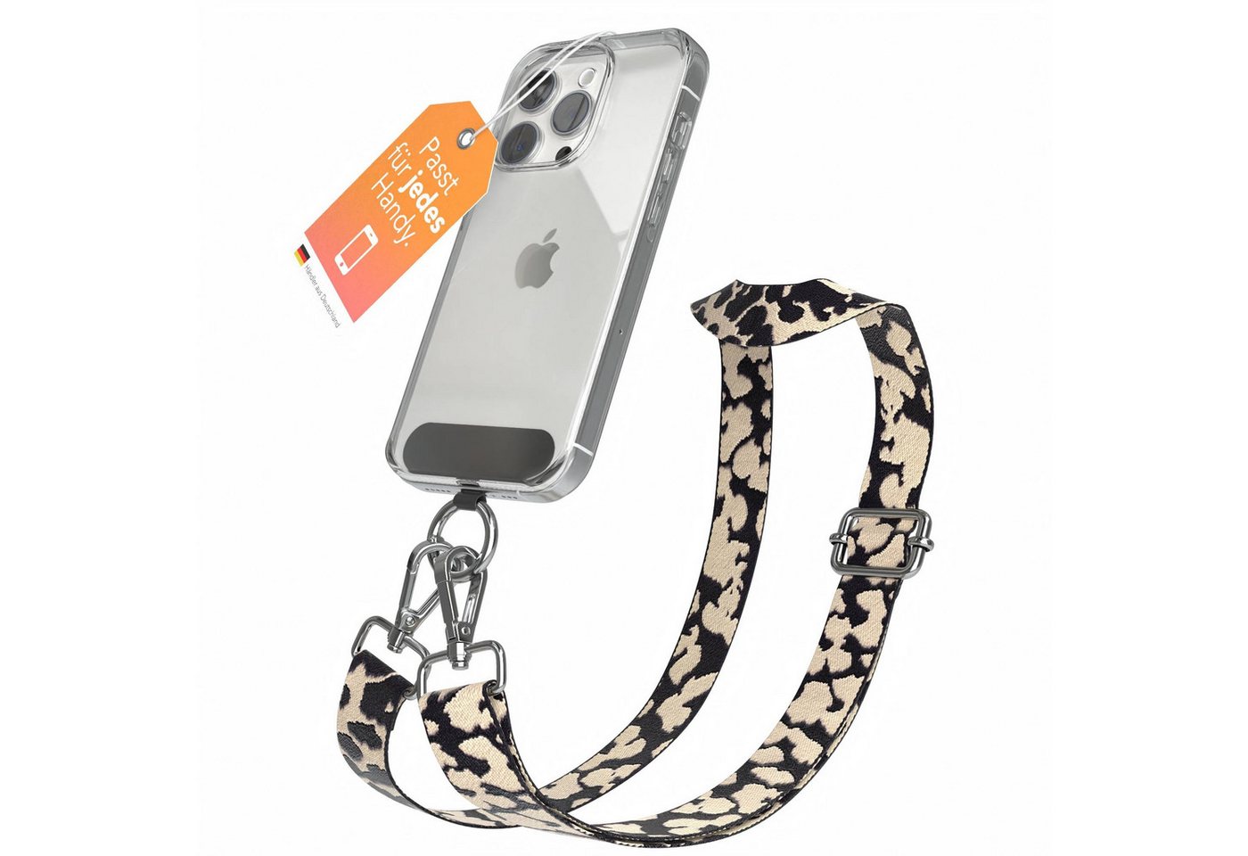 EAZY CASE Handykette Universal für alle Smartphones Boho/Wave/Leo Style, Universal Handyband Taupe Camouflage modern und stylisch Bild 4