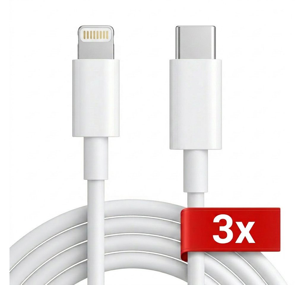 Futurea bis zu 3x USB-C Lightning iPhone Ladekabel 20W schnelles Aufladen 1m Lightningkabel, USB-C, Lightning, USB Typ C, für iPhone 14/13/12/11/X/8/7/6, iPad, iPod & AirPods Bild 5