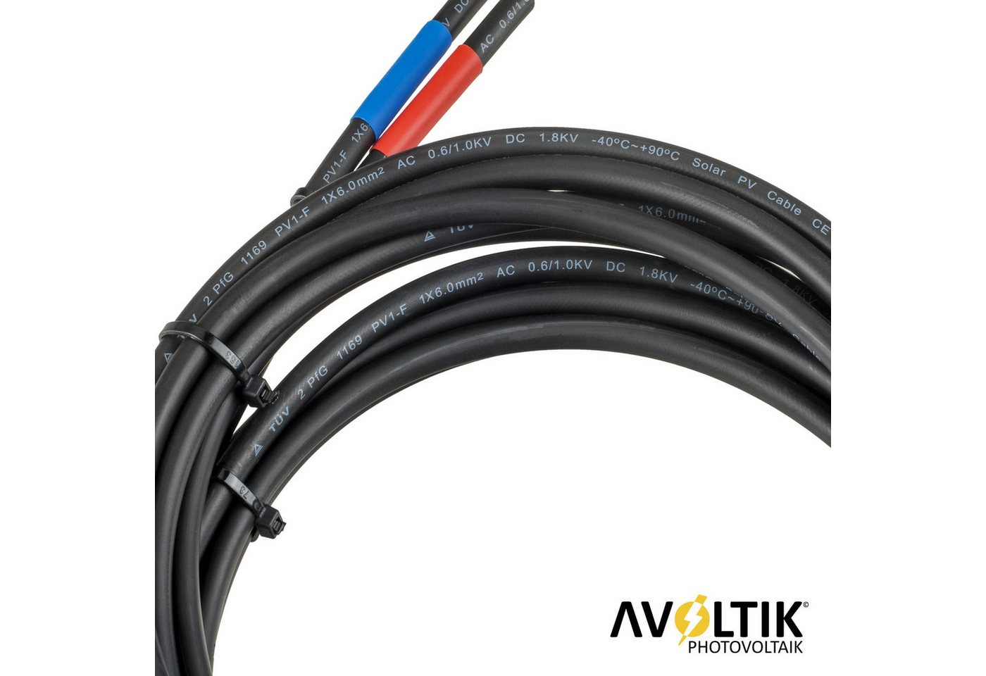 avoltik Batteriekabel Anschlusskabel Verbindungskabel 6mm² PV Solar Kabel Solarkabel, (500 cm), TÜV geprüft Bild 3