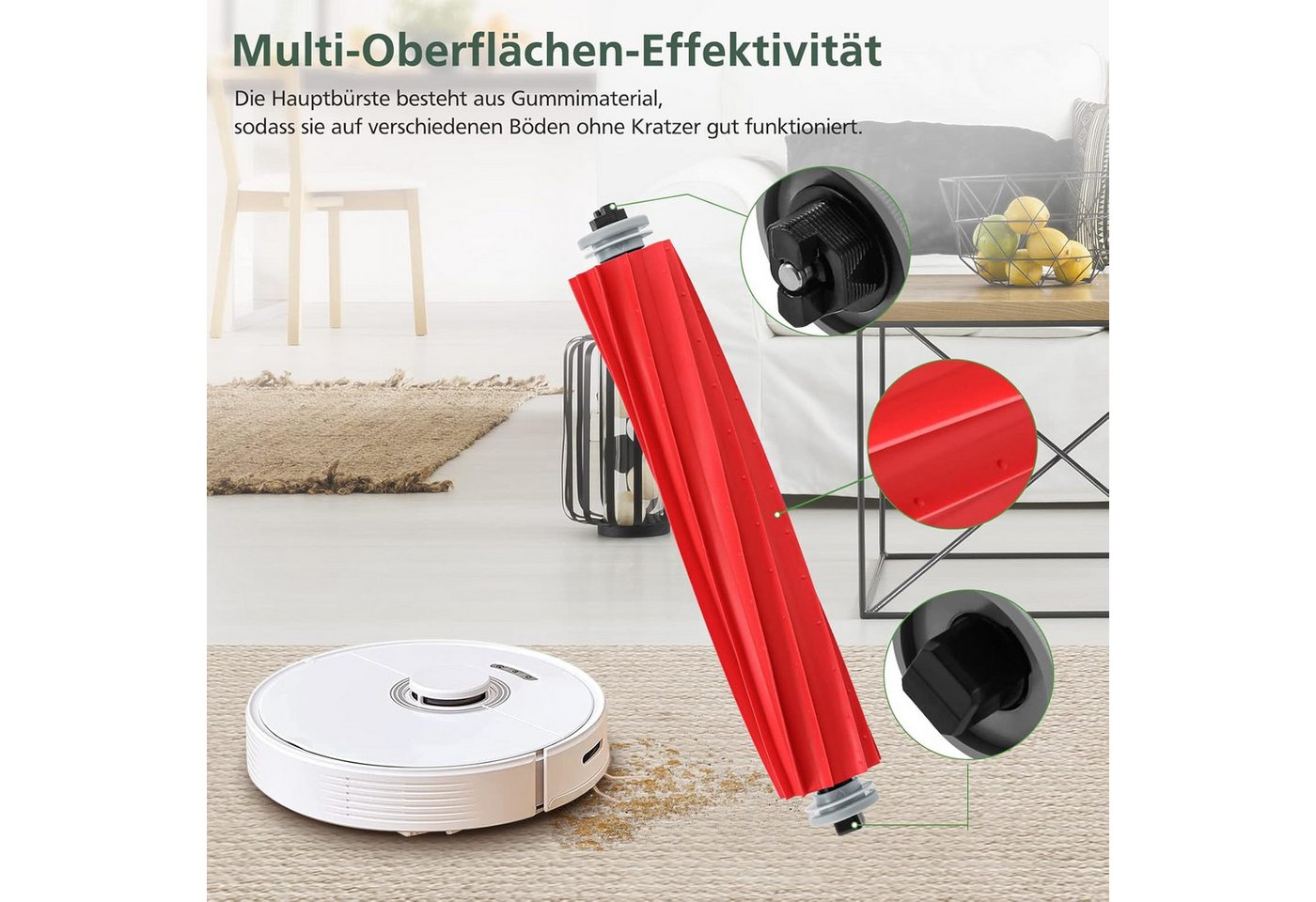 FELIXLEO Staubsaugerdüsen-Set Q7 MAX Ersatzzubehör Kompatibel mit Roborock Q7+/Q7 MAX/ Q7 MAX +, (13-tlg) Bild 3