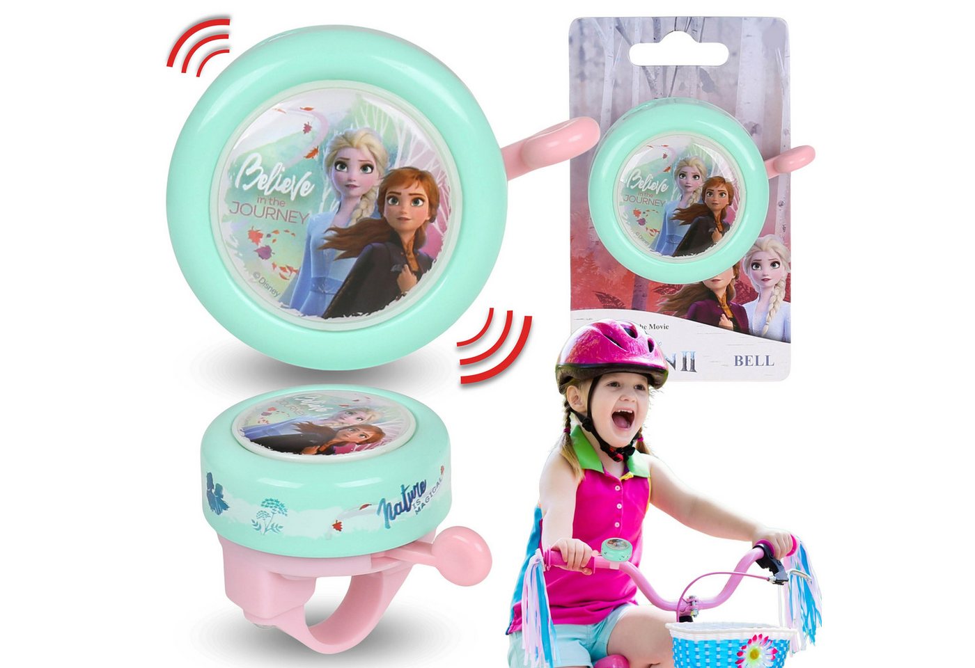 Sarcia.eu Fahrradklingel Die Eiskönigin Elsa und Anna Kinderfahrradklingel, mädchenhaft Bild 2