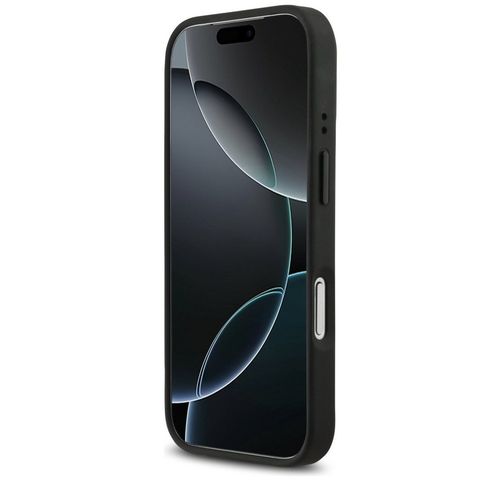 BMW Handyhülle MagSafe iPhone 17 Pro Kunstleder schwarz blau Logo Metall 6,3 Zoll, Kantenschutz Bild 3